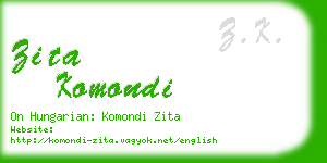 zita komondi business card